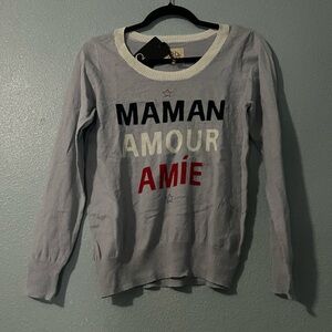 Chaser Gray Long Sleeve Tee with Multicolor Text